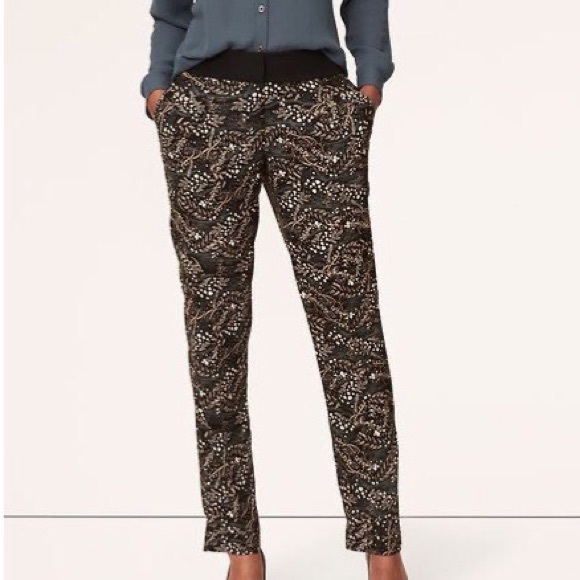 LOFT Wild Praire Print Ankle Pants - Picture 2 of 9